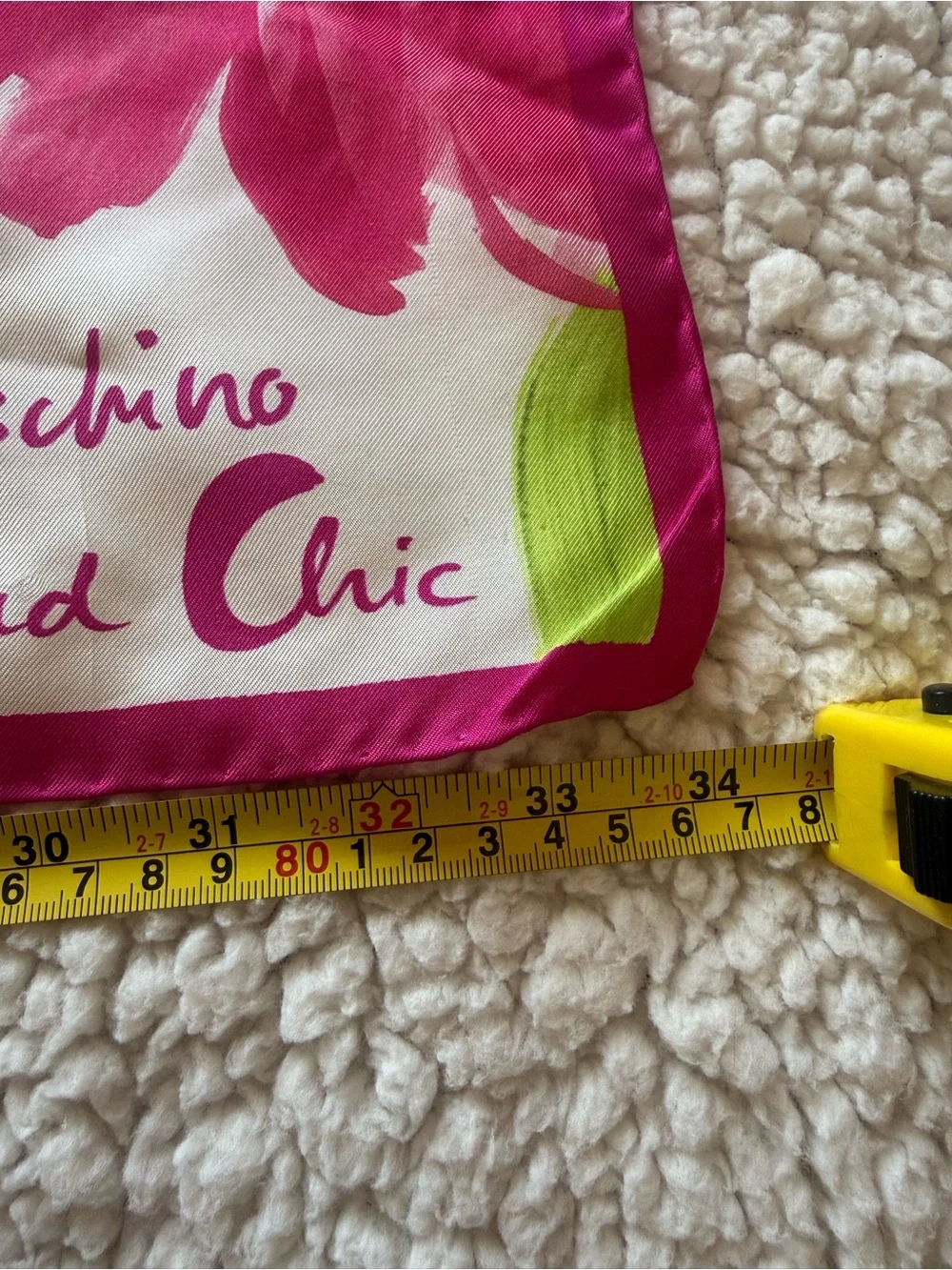 Moschino Pink and Green Floral Silk Scarf 34”